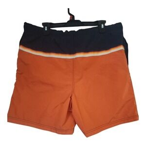 Islander Swim Trunks Mens‎ M Orange Blue Quick Dry Nylon Board Shorts Used
